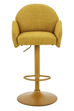 Barhocker POLLY, Metall/Textil, 52 x 53 x 96-117 cm Gelb