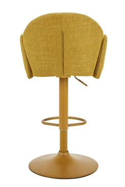 Barhocker POLLY, Metall/Textil, 52 x 53 x 96-117 cm Gelb