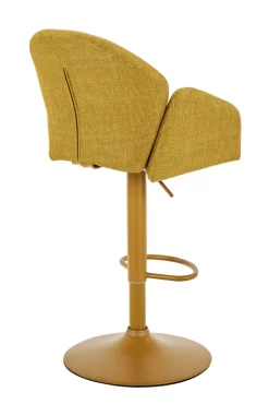 Barhocker POLLY, Metall/Textil, 52 x 53 x 96-117 cm Gelb