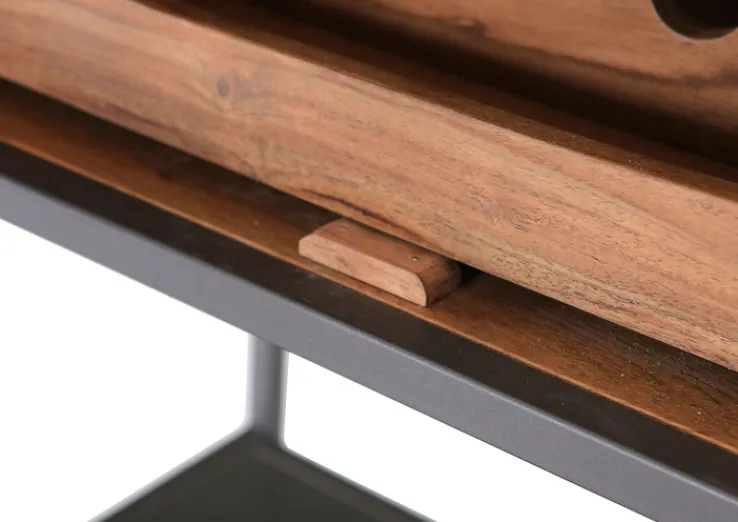 Barschrank PURO 67 x 150 x 42 cm Akazie Massivholz/anthrazit