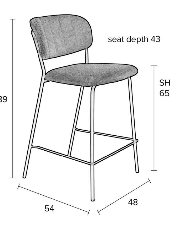 QUARTIER Barstuhl JOLIEN 2er Set dunkelblau