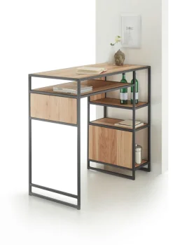 QUARTIER Bartisch LOGAN Massiv Eiche braun /schwarz