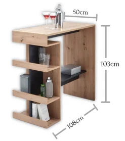 QUARTIER Bartisch SMASH braun/ schwarz