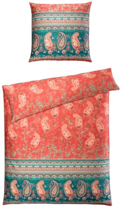 bassetti Mako-Satin-Bettwäsche ANACAPRI V1 155 x 220 cm rot