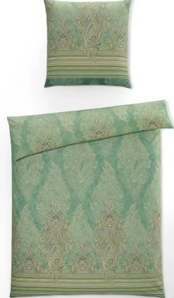 bassetti Mako-Satin-Bettwäsche ELBA V.V4 155 x 220 cm grün