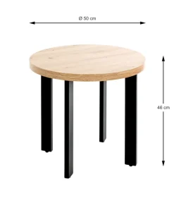 Beistelltisch 50 x 46 cm braun/schwarz