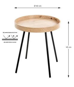 Beistelltisch 40 x 40 cm braun/schwarz