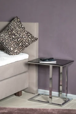 Beistelltisch 54 x 37 cm chromfarbig/schwarz