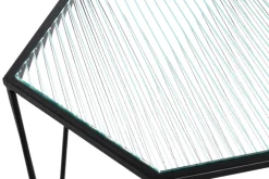 Beistelltisch 46 x 46 cm Dekorglas/schwarz