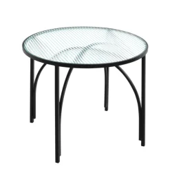 Beistelltisch 50 x 50 cm Dekorglas/schwarz