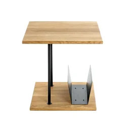 Beistelltisch 45 x 45 cm Eiche massiv braun/schwarz