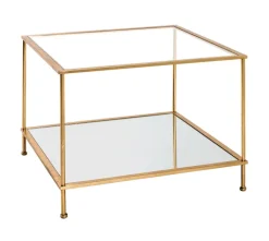 Beistelltisch 60 x 60 cm Glas/goldfarbig