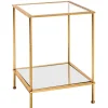 Beistelltisch 39 x 39 cm Glas/goldfarbig