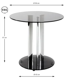 Beistelltisch 59 x 57 cm grau/chromfarbig
