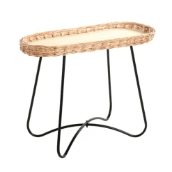 Beistelltisch 70 x 33 cm natur/schwarz