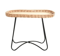 Beistelltisch 70 x 33 cm natur/schwarz