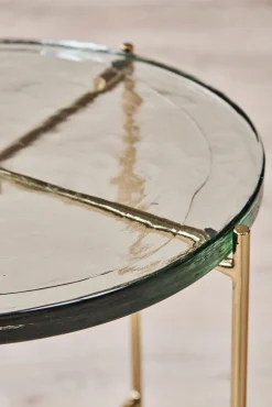 Beistelltisch 38 x 50 cm rund Casted Glass Clear