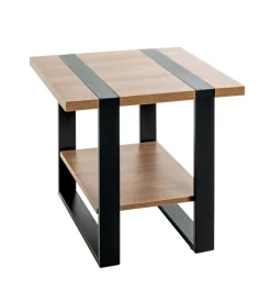 Beistelltisch 45 x 45 cm Schwarz/ Eiche dunkel