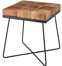 Beistelltisch 45 x 45 cm schwarz/ Akazie