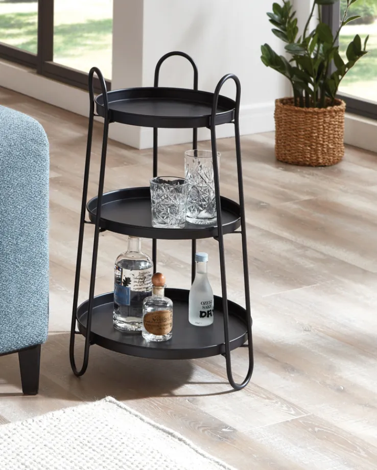 Beistelltisch 43 x 43 cm schwarz