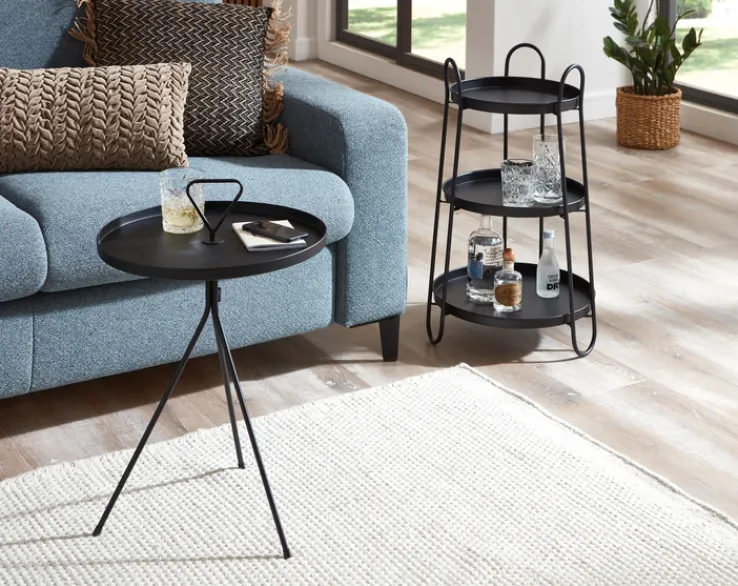 Beistelltisch 43 x 43 cm schwarz