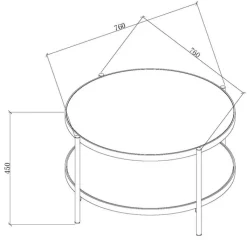 Beistelltisch 76 x 45 cm schwarz
