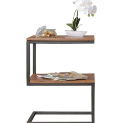 Beistelltisch 45 x 30 cm schwarz/ braun