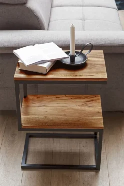 Beistelltisch 45 x 30 cm schwarz/ braun