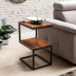 Beistelltisch 45 x 30 cm schwarz/ braun