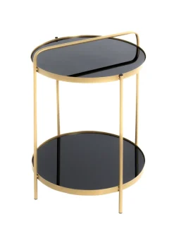 Beistelltisch 38 x 38 cm schwarz/goldfarbig
