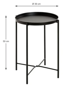 Beistelltisch 50 x 50 cm schwarz