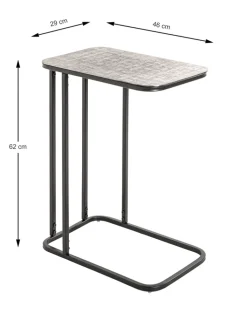 Beistelltisch 46 x 62 cm silberfarbig/schwarz