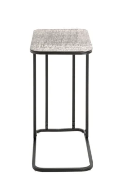 Beistelltisch 46 x 62 cm silberfarbig/schwarz