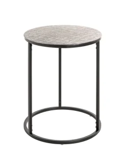 Beistelltisch 41 x 52 cm silberfarbig/schwarz