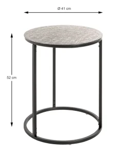 Beistelltisch 41 x 52 cm silberfarbig/schwarz