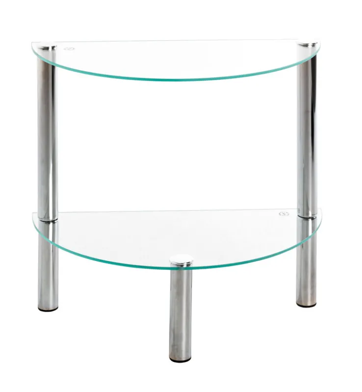 Beistelltisch 45 x 22 x 47 cm Glas Chrom