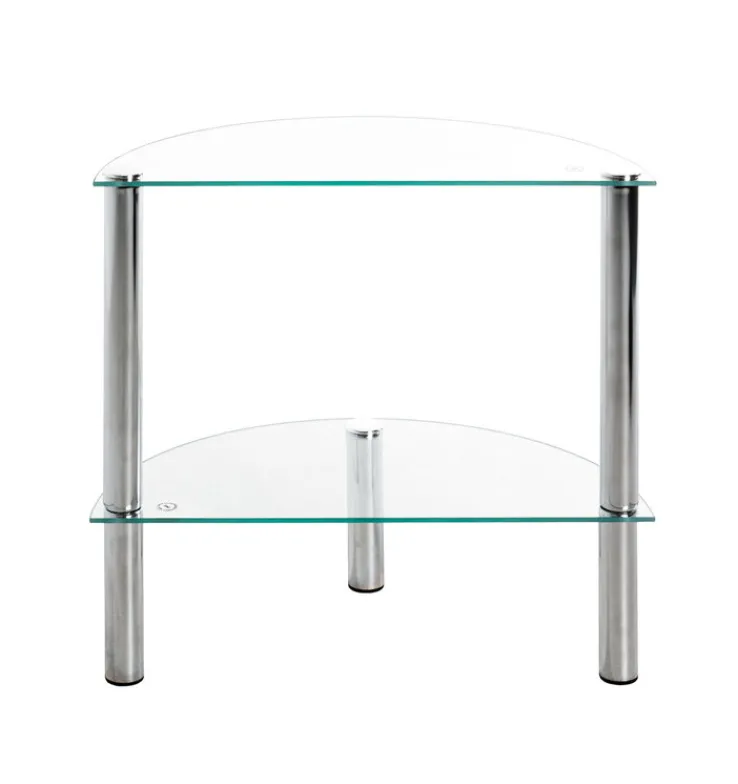 Beistelltisch 45 x 22 x 47 cm Glas Chrom