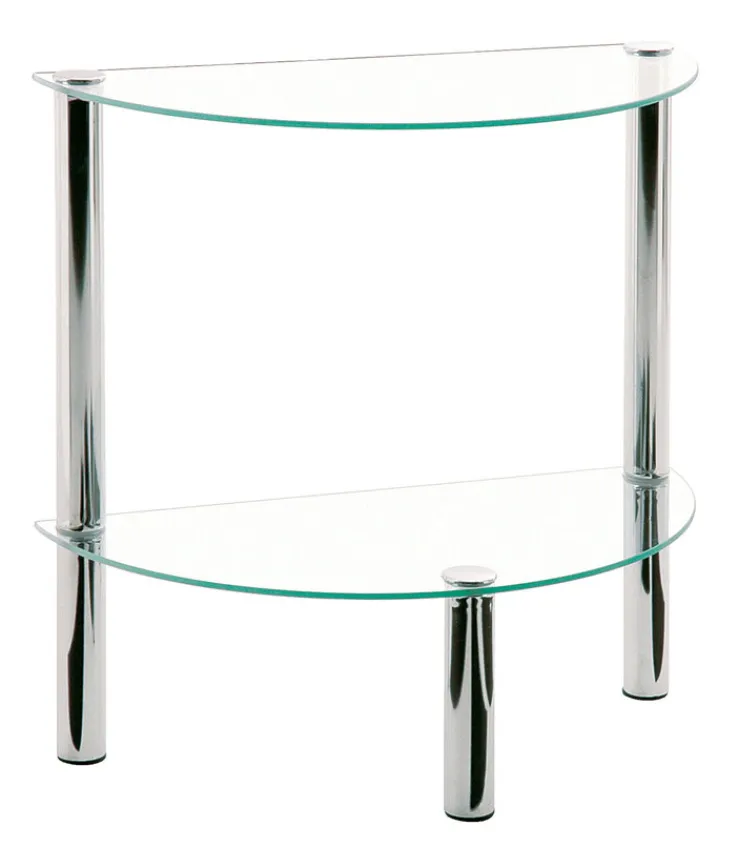 Beistelltisch 45 x 22 x 47 cm Glas Chrom
