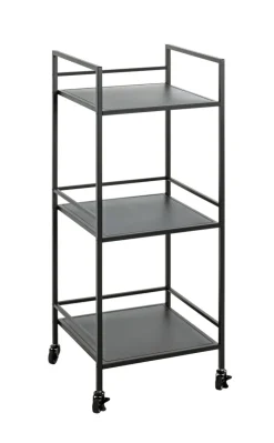 Beistelltisch auf Rollen 35 x 92 cm schwarz