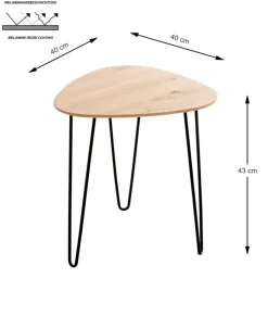 Beistelltisch BERGEN2 Ø 40 cm Eiche-Dekor/schwarz