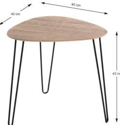 Beistelltisch BOLOGNA2 40 cm schwarz/ Eiche