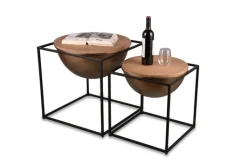 Beistelltisch CELLI 53 x 53 cm braun/schwarz