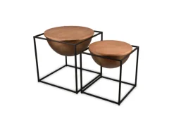 Beistelltisch CELLI 53 x 53 cm braun/schwarz