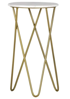 Beistelltisch CHUCK II 30x55 cm weiß/goldfarbig