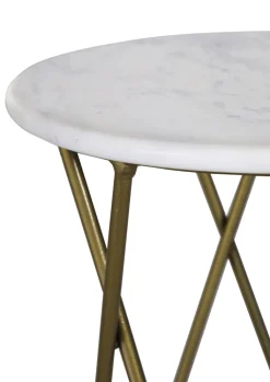 Beistelltisch CHUCK II 30x55 cm weiß/goldfarbig