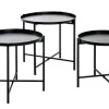 Beistelltisch 3er-Set Ø 39/43/48 cm schwarz