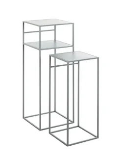 Beistelltisch 2er-Set 30x85x30 cm 26x63x26 cm grau