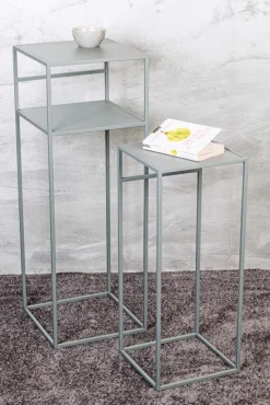 Beistelltisch 2er-Set 30x85x30 cm 26x63x26 cm grau