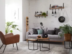 QUARTIER Beistelltisch JAY-JAY 3er Set braun/ schwarz