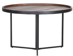 QUARTIER Beistelltisch RORY 80 cm Mango massiv/ schwarz